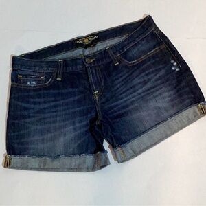 Lucky Brand jeans shorts, rolled cuff, 5” inseam, 8” rise, size 6/28.